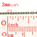 10 meters of Antiqued Bronze Flat Oval Cable Link Chain, soldered links are 2x1.5mm  fch0314
