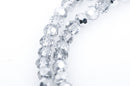 3mm Crystal ROUND Beads, silver and clear half plated . about 95 beads  bgl1327