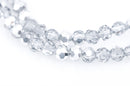 3mm Crystal ROUND Beads, silver and clear half plated . about 95 beads  bgl1327