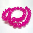 10mm RASPBERRY PINK Magenta Round Dyed Jade Gemstone Beads . 15.5" strand . about 41 beads gjd0121