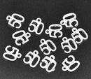 6 Number 50 Charms, Silver Plated Pendants, number fifty, chs2134