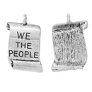 2 We The People Scroll Silver Charm Pendants, Bill of Rights, US Constitution,  chs2133