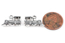 10 TRAIN ENGINE Charm Pendants, Locomotive, Antique Silver chs2128