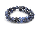 10mm SODALITE Round Faceted Genuine Gemstone Beads, denim blue, white, grey, full strand, gsd0005