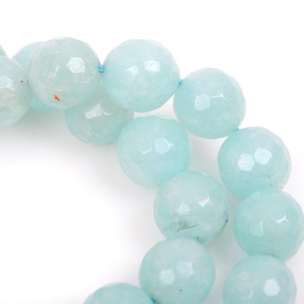 6mm Round ICE BLUE JADE Gemstone Beads, Faceted, full strand gjd0129