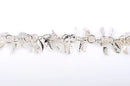 1 yard (3 feet) of BRIGHT SILVER Plated LEAF Charm Link Chain  fch0318
