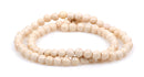 6mm Round WHITE FOSSIL STONE Beads, non-faceted, full strand, Natural Gemstones Gaf0006