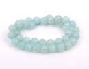 10mm Round Faceted ICE BLUE JADE Gemstone Beads, full strand gjd0127
