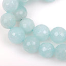 6mm Round ICE BLUE JADE Gemstone Beads, Faceted, full strand gjd0129