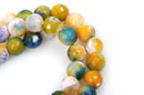 6mm Round Agate Gemstone Beads, CITRUS yellow, green, blue, white, faceted, full strand, Natural Gemstones gag0202