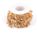 1 yard (3 feet) of GOLD PLATED LEAF Charm Link Chain  fch0321