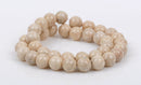 10mm Round WHITE FOSSIL STONE Beads, non-faceted, full strand, Natural Gemstones Gaf0004