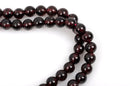 9mm Round Dark GARNET Beads, rootbeer color, full strand, about 43 beads, gga0012