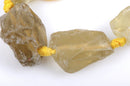 Yellow LEMON QUARTZ Beads, rough nuggets, 24x20mm . genuine gemstones, half strand, gqz0068