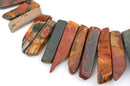 PICASSO JASPER Gemstone Stick Beads, 3/4" to 2-1/4" gemstone, full strand, about 43-44 beads,  gja0087