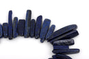 Blue LAPIS LAZULI Gemstone Stick Beads, 1" to 1-3/4" polished natural gemstone, full strand, about 65 beads,  gla0009