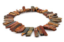 PICASSO JASPER Gemstone Stick Beads, 3/4" to 2-1/4" gemstone, full strand, about 43-44 beads,  gja0087