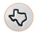 TEXAS Shape Metal Design Stamp, 6mm, ImpressArt, state outline stamps, tol0434