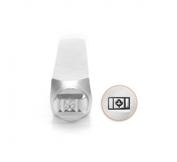 CANADIAN FLAG Shape Metal Design Stamp, 6mm, ImpressArt, outline stamps, Canada flag, tol0438