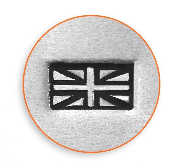 UK British FLAG Shape Metal Design Stamp, 6mm, ImpressArt, outline stamps, Union Jack flag, tol0440