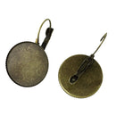 10 (5 pairs) bronze round cabochon bezel setting lever back earring components, fits 20mm inside tray fin0483