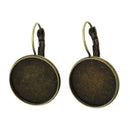 10 (5 pairs) bronze cabochon bezel setting lever back earring components, fits 20mm round inside tray fin0487