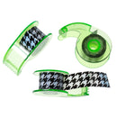 1/2" Craft Tape 9 yards, BLACK and WHITE HOUNDSTOOTH Print, 12mm wide,  adh0027
