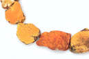 ORANGE HOWLITE Slab Shape Gemstone Beads, magnesite, about 1" to 1-1/2" full strand, about 12 beads, how0393