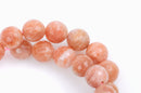 10mm PEACH MOONSTONE Round Beads, faceted gemstones, full strand, gmo0001