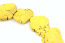YELLOW HOWLITE Slab Shape Gemstone Beads, magnesite, about 1-1/4" to 1-3/4" full strand, about 10-12 beads, how0459