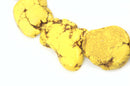 YELLOW HOWLITE Slab Shape Gemstone Beads, magnesite, about 1" to 1-1/2" full strand, about 12-13 beads, how0395