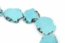TURQUOISE BLUE HOWLITE Slab Shape Gemstone Beads, magnesite, about 3/4" to 1" full strand, about 17-19 beads, how0425