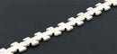 35mm WHITE MALTESE Cross Beads, Magnesite Howlite, full strand, 11 beads  how0406