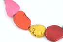 MIXED COLORS HOWLITE Slab Shape Gemstone Beads, magnesite, about 1" to 1-1/4" full strand, about 15-17 beads, how0402