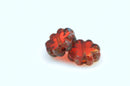 9mm Red Picasso FLOWER Czech Pressed Glass Beads  bgl1333
