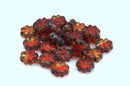 9mm Red Picasso FLOWER Czech Pressed Glass Beads  bgl1333