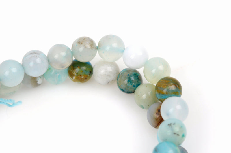 5mm BLUE PERUVIAN OPAL Gemstone Beads Round, full strand, gop0012