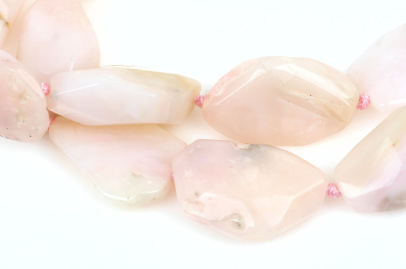 1 strand PINK PERUVIAN OPAL Gemstone Beads Irregular Oval Nuggets  20mm to 23mm long gop0013