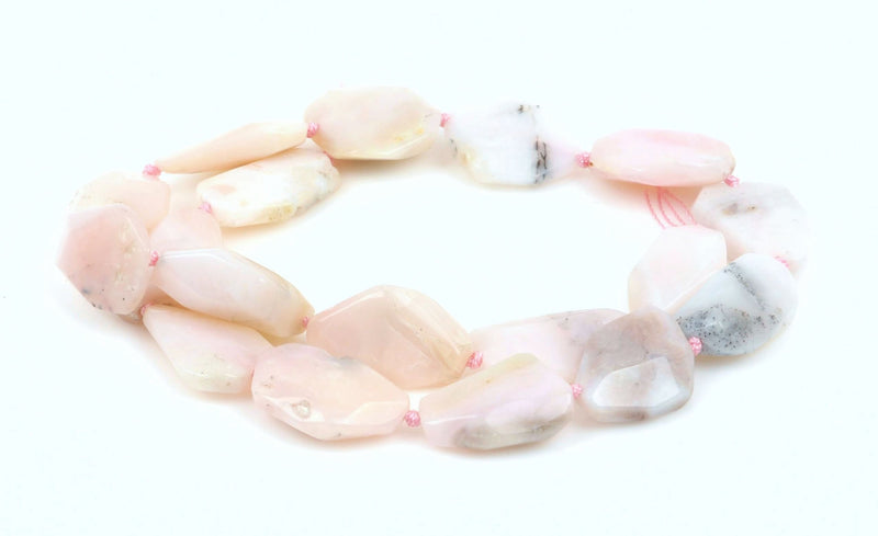 1 strand PINK PERUVIAN OPAL Gemstone Beads Irregular Oval Nuggets  20mm to 23mm long gop0013