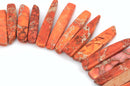 Orange AQUA TERRA JASPER Gemstone Stick Beads, 7/8" to 2" gemstone, full strand, about 65 beads,  gja0093