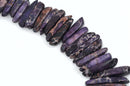 Grape Purple AQUA TERRA JASPER Gemstone Stick Beads, 7/8" to 2-1/8" gemstone, full strand, about 65 beads,  gja0090
