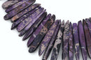 Grape Purple AQUA TERRA JASPER Gemstone Stick Beads, 7/8" to 2-1/8" gemstone, full strand, about 65 beads,  gja0090