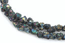 5mm to 8mm Rainbow Titanium Coated Quartz Gemstone, Rough NUGGETS Beads, metallic, full strand, about 68-72 beads  gqz0071