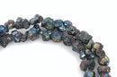 5mm to 8mm Rainbow Titanium Coated Quartz Gemstone, Rough NUGGETS Beads, metallic, full strand, about 68-72 beads  gqz0071
