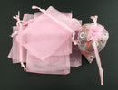 50 Organza Gift Bags, solid pink, 9cm x 7cm, 3.5" x 2-3/4"  bag0006