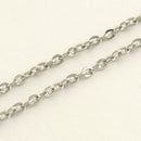1 yard STAINLESS STEEL CABLE Link Chain, fine chain, thin chain, flat oval unsoldered links are 3mm x 2mm  fch0328a
