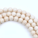 1 strand Synthetic Howlite Stone Beads ROUND Ball 8mm, IVORY WHITE how0202