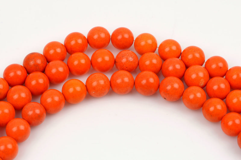 4mm Howlite Stone Beads ROUND Ball, PUMPKIN ORANGE, full strand, 110 beads, how0573