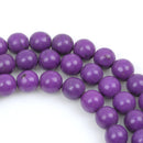 12mm Howlite Stone Beads ROUND Ball, DARK PURPLE, full strand, how0271