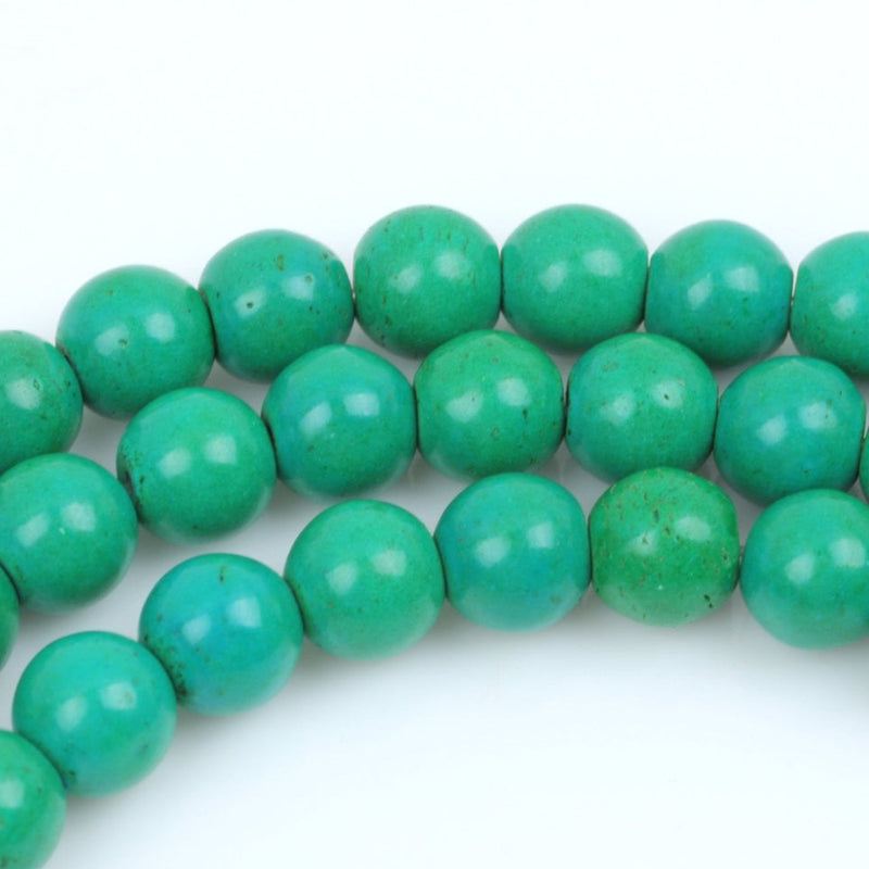 12mm SEA GREEN BLUE Howlite Gemstone Beads, full strand,  how0408